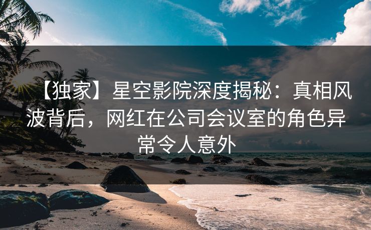 【独家】星空影院深度揭秘：真相风波背后，网红在公司会议室的角色异常令人意外